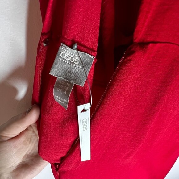 ASOS Red Tie Front Jumpsuit Size 6 - NWT! - Picture 8 of 11